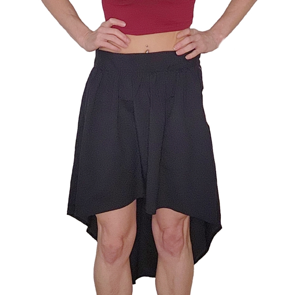 Elegant High Low Black Women's Skirt Size Medium